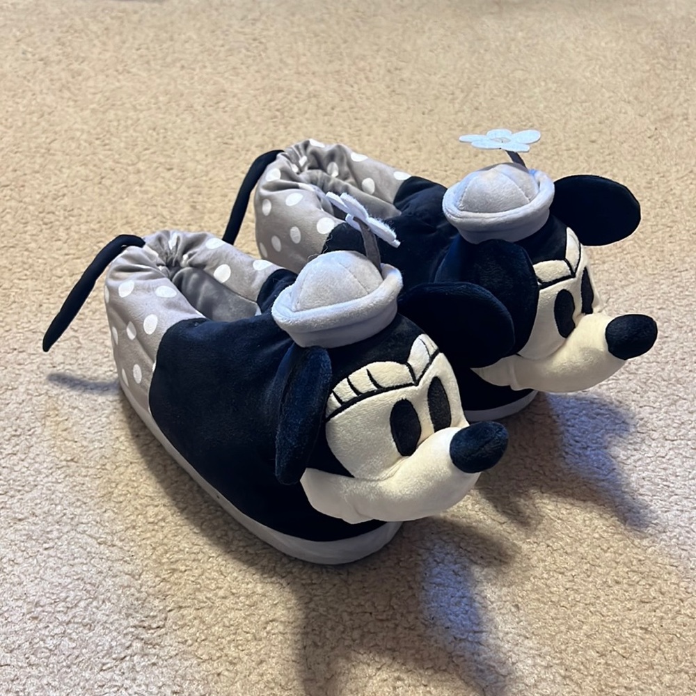 Plush mini mouse slippers